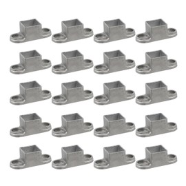 Wealrit 20 Pcs Aluminum Alloy Floor Mount Fence Square Brackets Anchor Post Base Post Flange for Fencing Railing Deck Mounting(1" x 1")