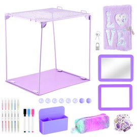 Purple Locker Accessories with Locker Shelf, Magnetic Mirror, Magnetic Pen Holder, Magnetic Small Whiteboard, Back to School Essentials Locker Decorations (Purple Locker Accessories 25 PCS/Set)