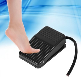 Electric Foot Switch 220V 10A Foot Switch Foot Switch Foot Pedal Switch Foot Pedal Switch with 10cm Cable, Plastic, Black