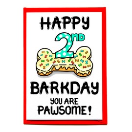 2nd Barkday Dog Birthday Card, Second Birthday Card For Dog, Fur Baby, Furry Child, Puppy, Pet