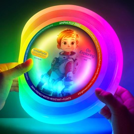 LED Flying Disc for Kids - 16 Million Colors RGB 60 LEDs Bright, Rechargeable & Waterproof, Floats for Night/Water Play, Silicone Soft Touch, Fun Christmas, Birthday, Camping Gift for Boys/Girls/Teens