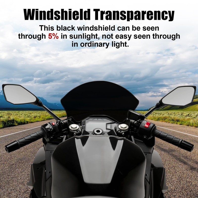 Windshield for NINJA500 SE 2024 2025, PSLER Windscreen Double Bubble