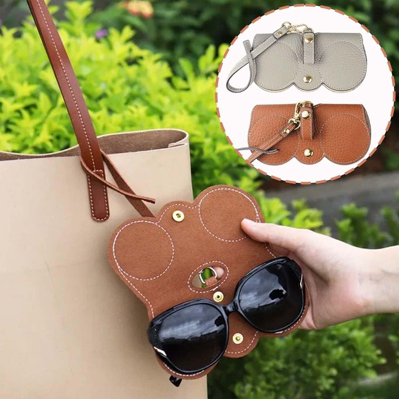 CPJJ 2 Glasses Cases Soft Glasses Case in Brown and