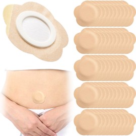BEIQIYA 50pcs Castor Oil Pack Wraps, Disposable Highly Absorbent Belly Patches for Abdomen, Self-Adhesive Organic Cotton Pads for Men Women- Skin Color