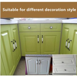8 Pcs Cupboard Door Cupboard Pull Handle Cupboard Drawer Dresser Drawer Fashion Style Aluminum Ceramic Round Single Hole