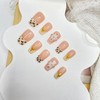 French Tip Leopard Print Press on Nails Short Coffin Fake