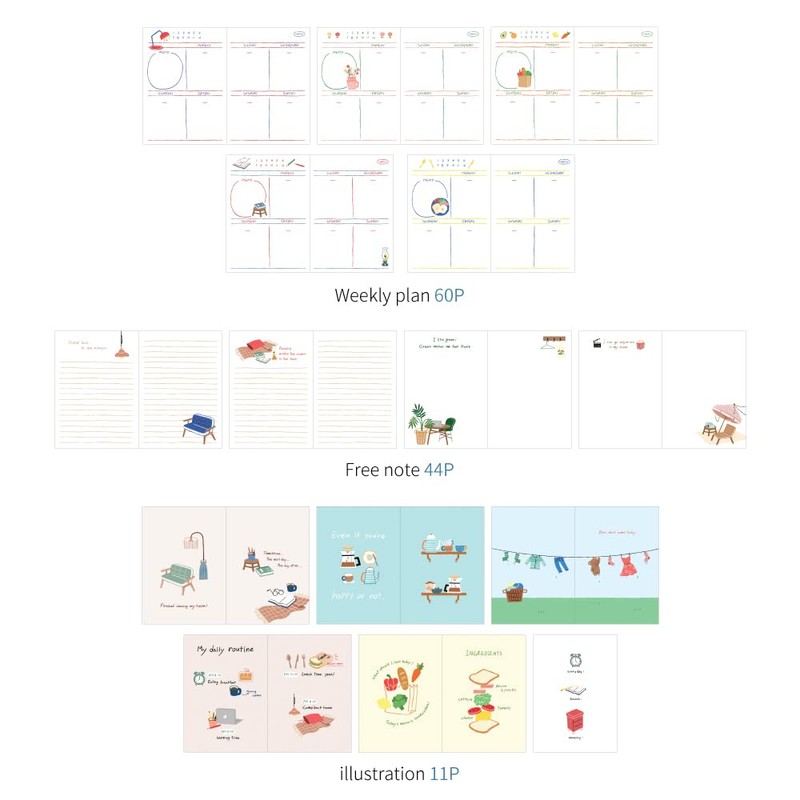 Monolike Ordinary Days Diary 6 Month Planner, Green day -