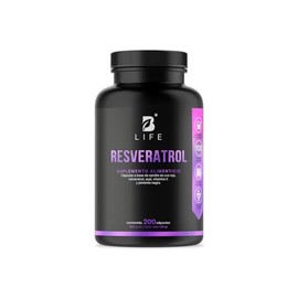 B Life Resveratrol 200 Cápsulas | Antioxidante de 1000mg por porción | Pimienta Negra, uva Roja, Acai y Vitamina C. Ingredientes Naturales.