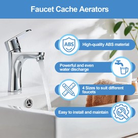 YFANITI 20 Pcs Faucet Cache Aerators with 4 Pcs Faucet Aerator Key Removal Wrench,Faucet Aerator Removal Tool,Cache Aerators Replacement Inserts for Sink