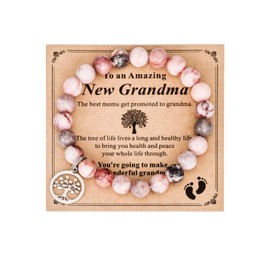 Kivosliviz New Grandma Gifts First Time 2024 2025 Grandmothers Bracelet Ornament Grandma to Be Jewelry, Medium, Stainless Steel, no gemstone