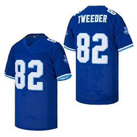 BORIZJERSEY Men's 82 Charlie Tweeder Varsity Blues Movie West Canaan Coyotes Football Jersey Stitched Blue Size M