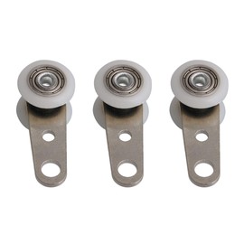 BQLZR 1.77x0.74inch Metal Bearing Pulley Block with Two Plastic Wheel for Sliding Door Window Cabinet