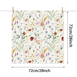 Dish Drying Mat Watercolor Flowers Pattern Absorbent Microfiber Dish Dying Pat Kitchen Counter Mat for Sink Dishes or Under Rack, Kitchen Counter Accessories 28"x28"