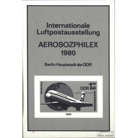 DDR block59s (Complete. Ausg.) Black Print postfrisch 1980 Interflug (Stamps for Collectors)