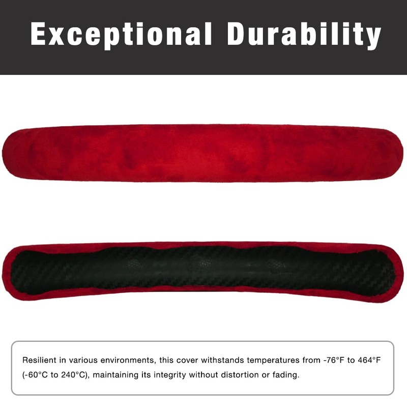 BROVACS SWT2011RD Steering Wheel Cover Suede Universal Anti-slip Design O