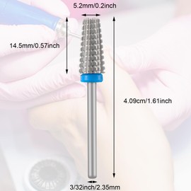 5 in 1 Nail Cutter Bits Cutter Bit for Gel Nails Acrylic Nails Tungsten Steel 3/32 Inch Professional Electric Nail Drill Manicure Pedicure Salon Tool Silver