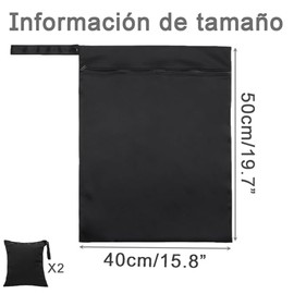 Bolsa Impermeable para Ropa Mojada, 2 Piezas Bolsa de Viaje Reutilizable con Cremallera, Bolsa Húmeda para Niño, Natación, Gimnasio, Playa, 40x50cm, Nylon Duradero, Asa Colgante