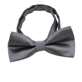 AWAYTR Classic Boys Bow Ties - Wedding Formal Pretied Adjustable Silk Bow Tie for Kids (Gray)