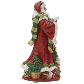Fitz and Floyd Fitz & Floyd Holiday Home African American Santa Resin Musical Figurine, Multicolored