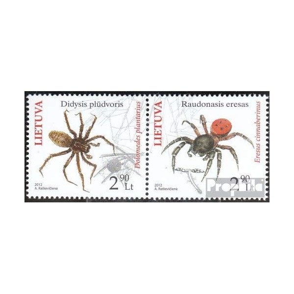 Prophila Collection Lithuania 1100-1101 Pair (Complete Edition) 2012 Spiders (Stamps