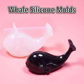 TikooTik 3D Silicone Mold Whale Resin Molds DIY Soy Wax Candle Molds Handmade Soap Mold Aromatherapy Candle Mould for Making Bath Bomb, Polymer Clay, Soaps (Whale Mold)
