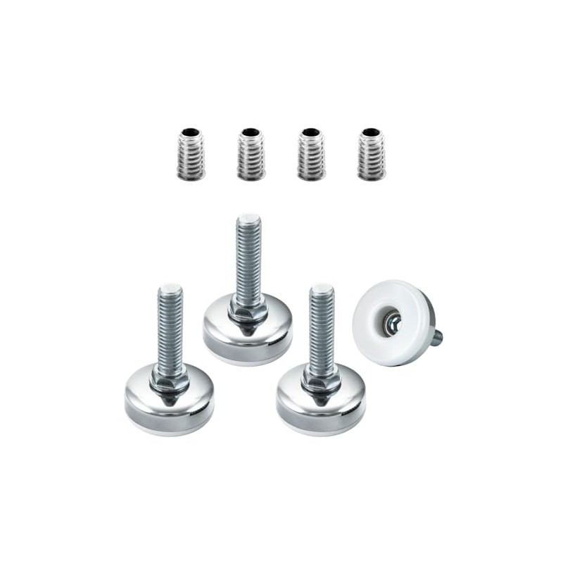 POWERTEC 71189 - Niveladores de muebles de 3/8"-16 con insertos