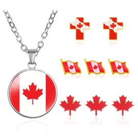 Canada Pins Canada Necklaces Set Canada Souvenirs Flag Pins Maple Leaf Lapel Pins Brooch Badges Lapel Backpack Pin, Souvenirs & Accessories for Men Women