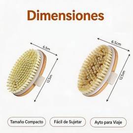 Cepillo Exfoliante Corporal con Cerdas de Jabalí y PPR para Ducha y Baño Seco