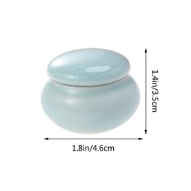 UPKOCH Crema Jars Mini Cerámica Rouge Tanque de Almacenamiento para Cremas Artículos de Aseo Cosmético Maquillaje Cuerpo Loción Champú - 4.6X2.7 X3.5 CM (Azul)
