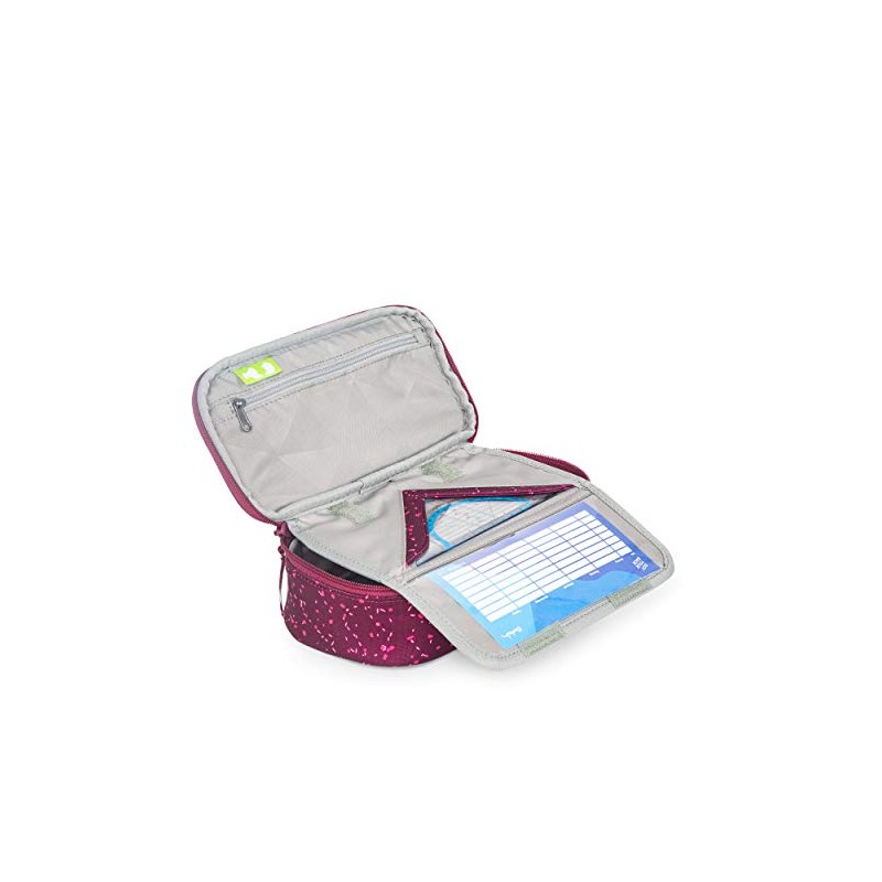 Satch Pencil Case, Large, Divider Compartment, Set Square Synthetic, Black