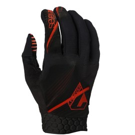 7 iDP Project Full Finger MTB Cycling Racing Gloves (Black/Red Felt, M)
