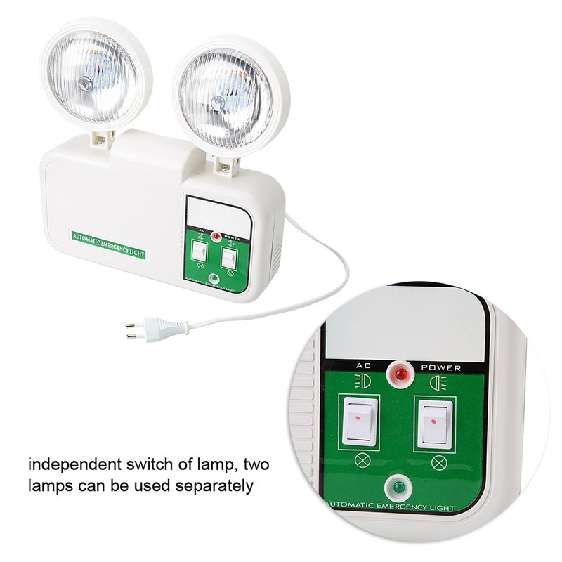 2W Dual Lamp Head Exit 9 LEDs Emergency Light