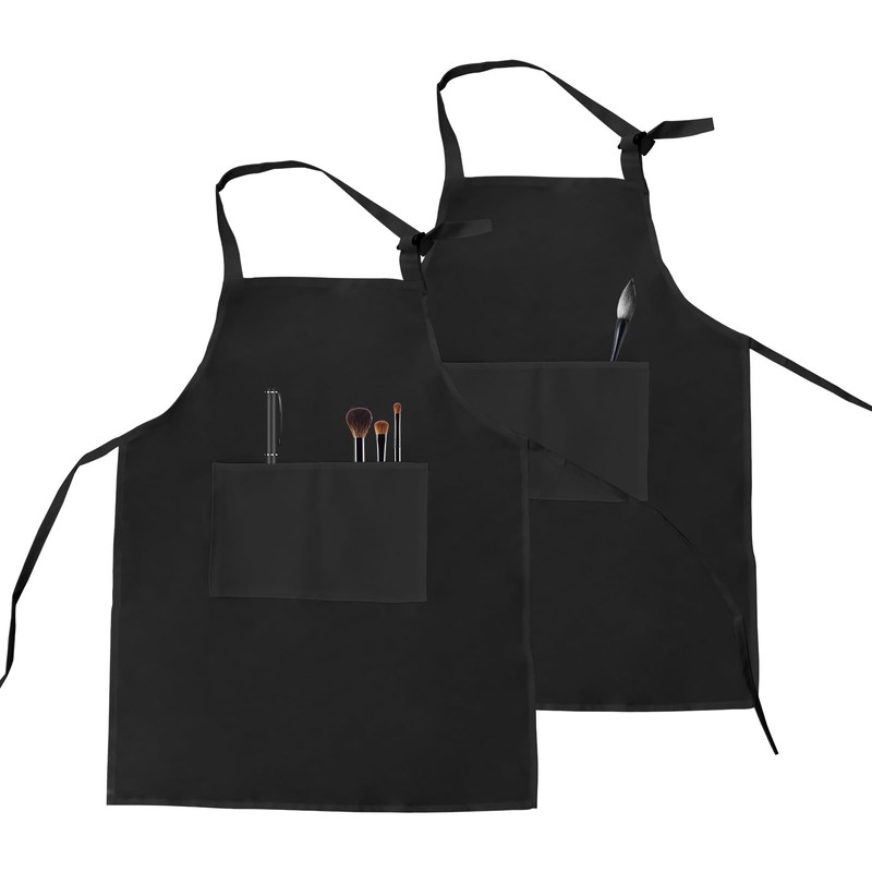 REBECASKYENS 2 PCS Black Kids Apron Kids Chef Apron Toddler