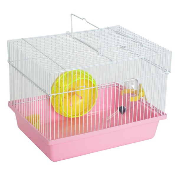 YML Single Story Dwarf Hamster Cage with Small Wheel/Dish and