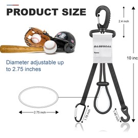 Baseball and Softball Gear Hanger Fence Hooks The Dugout Organizer Multifunctional and Multipurpose Hanging Buckle Metal Hangers for Outdoor Sports Equipment,Gloves, Helmets, Bats(2 Pack)