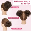 SLEEKALON Human Hair Messy Bun Hair Piece 100% Real Curly
