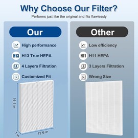 Scienraise 4 Pack 5500-2 Filter Compatible with Winix 5500-2 / AM80 Air Purifi-ers, 116130 Replacement Filter H, White