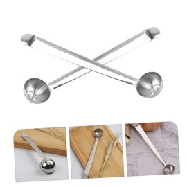 TEHAUX 2pcs Stainless Steel Olive Spoon Strainer with Drain Handle Pickle Jar Spoon for Cherries Onions and Convenient Kitchen Use