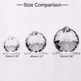 MerryNine 6 Pcs Clear Crystal Ball Prism Sun Shine Catcher Rainbow Pendants Maker, Hanging Crystals Prisms for Windows, for Feng Shui (30mm/40mm/50mm 6Pack)