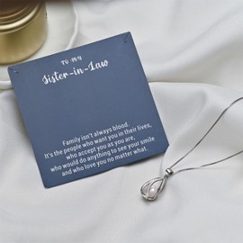 Natural Pearl Necklaces for Women Pearl Pendant Necklace Gift for Sister in Law 925 Sterling Silver Jewelry Gifts with Heartfelt Message Birthday Christmas Thanksgiving Day Gifts