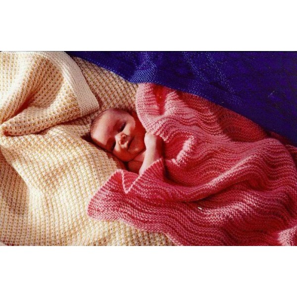 Fiber Trends 3 EASY BABY BLANKETS to KNIT in WORSTED