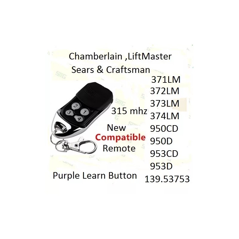 CHAMBERLAIN COMP. For Chamberlain 956D 953 Compatible Mini Remote Transmitter