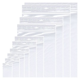 Ziplock Bags 8 x 12 cm Pack of 100 Reusable Bags Freezer Bags 50 µm Thick DIN A7 with Euro Hole (80 x 120 mm)