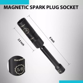 DURATECH 5/8" Swivel Magnetic Spark Plug Socket 3/8" Drivex6" 1MM Thin Wall 12PT