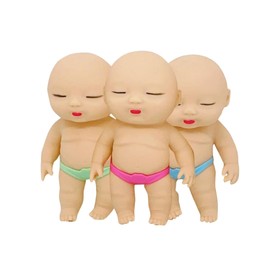 Ugly Babies Chibi Set of 3 Assorted Colors, 5.5 inches (14 cm), Baby Cute Toy, Stress Relief, Release Doll, Toy for Children, Mind Release, Squeeze and Squishy Present, For Children and Adults