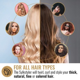 HAI Silk Ceramic Curling Iron for Women - Professional Fast Heating Hair Straightener Curler with Dual Voltage - Wand Curling Iron for Traveling & All Hair Types - 1 inch