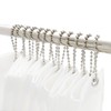 Nickel Shower Curtain Hooks, 6 Inch Ball Chain Design, 12