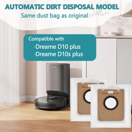 Fukmory 8 St1ck Staubbeutel Zubeh?rset f1r Dreame D10 Plus/ D10s Plus Saugroboter,Staubsaugerbeutel Beutel Ersatzteil Zubeh?r f1r Dreame Staubsaugerbeutel,2,5L gro?er Kapazit?t
