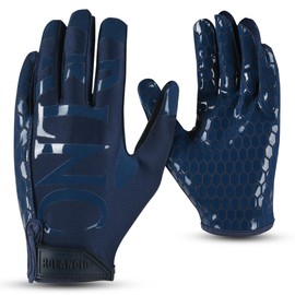 ROLANCIO Football Gloves (Navy Blue, Large)