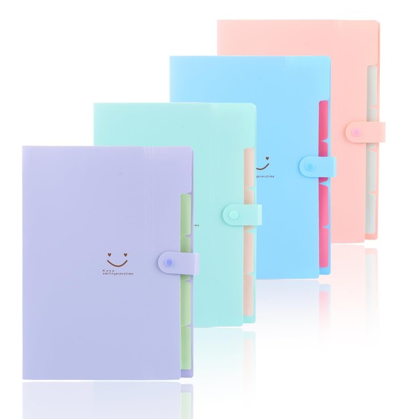 Pack of 4 A4 Expanding Folders, A4 Expanding Folder with